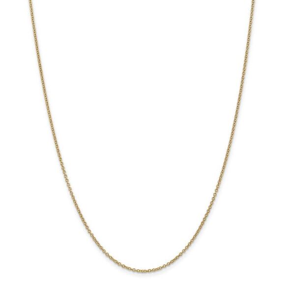 1.4mm, 14k Yellow Gold Solid Link Cable Chain Necklace, 18 Inch - Picture 3 of 8
